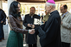 Profesor Sabina Bober i biskup Mieczysław Cisło