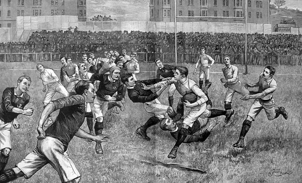 zdjęcie przedstawia mecz Anglia-Szkocja, Calcuta Cup 1891 