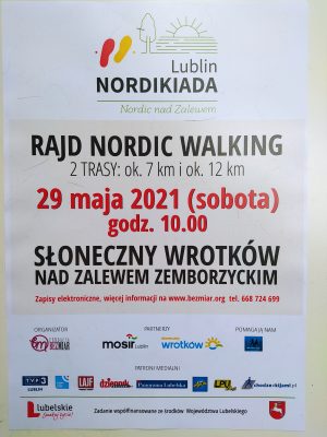 plakat promujący pierwszy rajd nordic walking w Lublinie